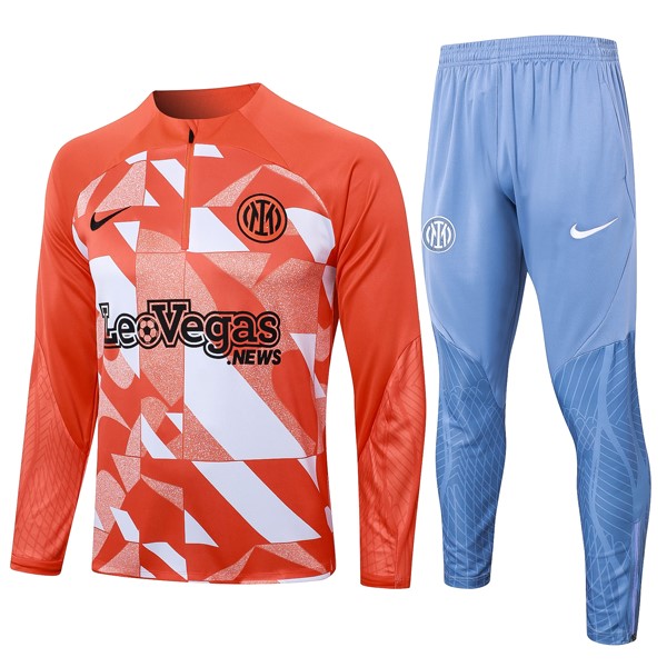 Sudadera De Training Inter Milan 2024 2025 Naranja Blanco 3